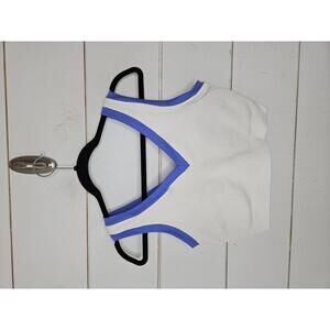 Offline by Aerie XL white with blue piping sports bra
